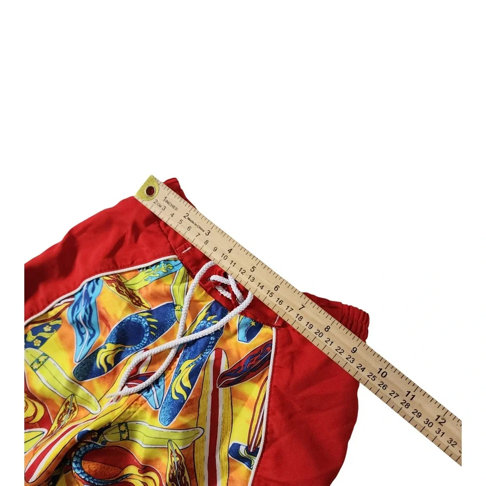 FlapDoodle Kids Red Surfboard Print Swim Trunks Board Shorts Size 2T